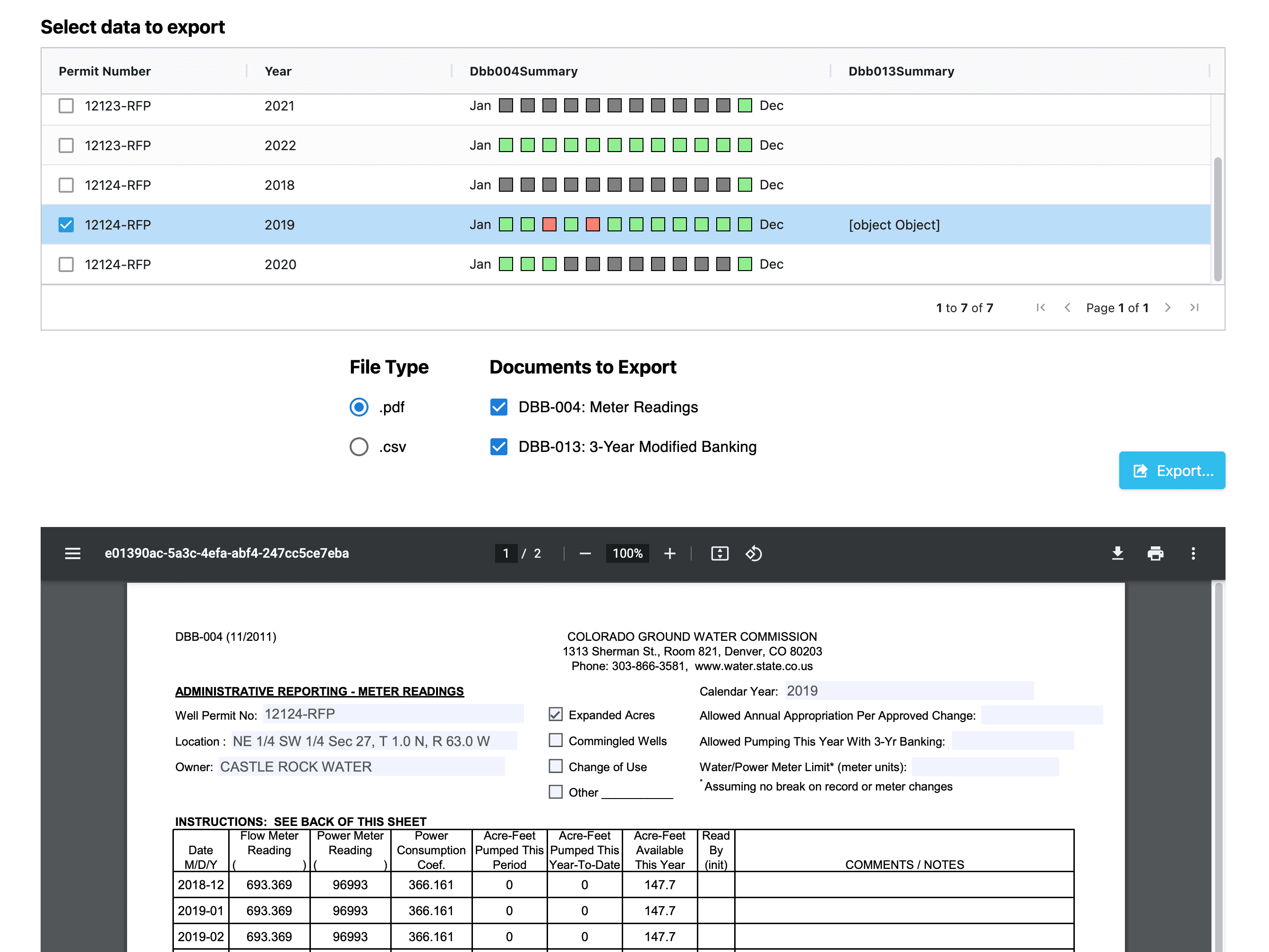 Meter readings photo